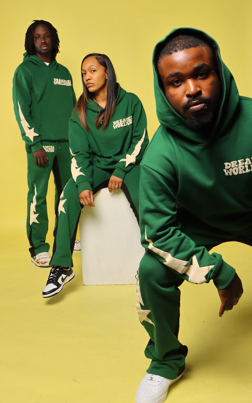 GREEN SHOOTING STAR HOODIE