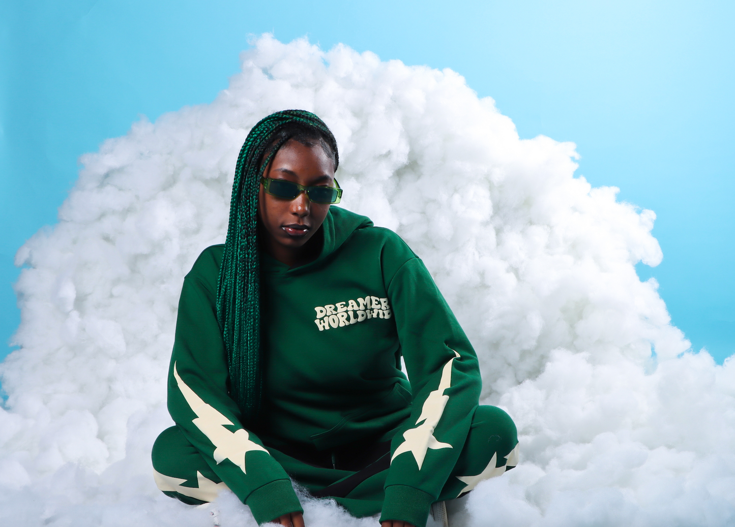 GREEN SHOOTING STAR HOODIE